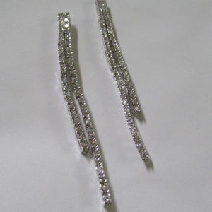 3" Long CZ Long Elegant Earrings Bling